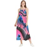 Violet Birds Boho Sleeveless Summer Dress