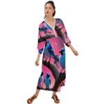 Violet Birds Grecian Style  Maxi Dress