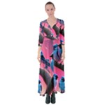 Violet Birds Button Up Maxi Dress