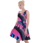 Violet Birds Knee Length Skater Dress