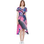Violet Birds High Low Boho Dress