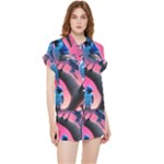 Violet Birds Chiffon Lounge Set