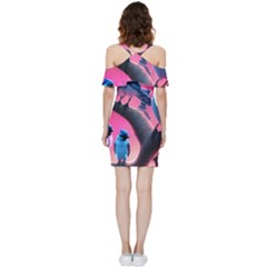 Shoulder Frill Bodycon Summer Dress 
