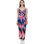 Violet Birds V-Neck Camisole Jumpsuit