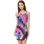Violet Birds Summer Tie Front Dress