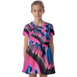 Violet Birds Kids  Short Sleeve Pinafore Style Dress