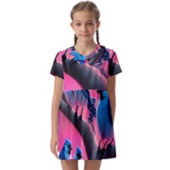 Kids  Asymmetric Collar Dress 