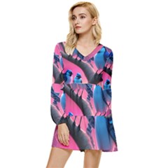 Tiered Long Sleeve Mini Dress 