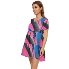 Tiered Short Sleeve Babydoll Dress 