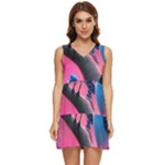 Violet Birds Tiered Sleeveless Mini Dress