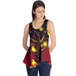 Yellow Birds Red Sky Sleeveless Tunic