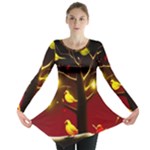 Yellow Birds Red Sky Long Sleeve Tunic 