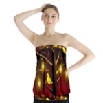 Yellow Birds Red Sky Strapless Top