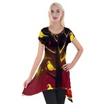 Yellow Birds Red Sky Short Sleeve Side Drop Tunic