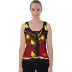 Yellow Birds Red Sky Velvet Tank Top