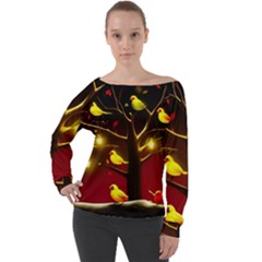 Off Shoulder Long Sleeve Velour Top 