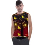 Yellow Birds Red Sky Men s Regular Tank Top