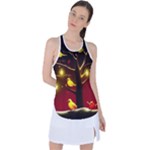 Yellow Birds Red Sky Racer Back Mesh Tank Top