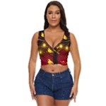 Yellow Birds Red Sky Women s Sleeveless Wrap Top