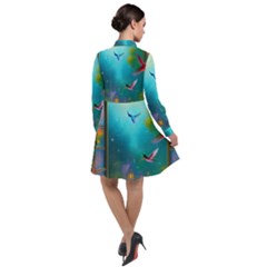 Long Sleeve Chiffon Shirt Dress 