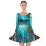 Through the Window Long Sleeve Skater Dress