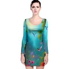 Long Sleeve Velvet Bodycon Dress 