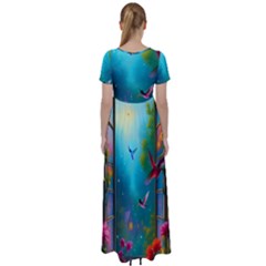 High Waist Short Sleeve Maxi Dress 