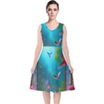 Through the Window V-Neck Midi Sleeveless Dress 