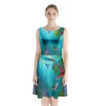 Through the Window Sleeveless Waist Tie Chiffon Dress