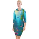 Through the Window Quarter Sleeve Hood Bodycon Dress