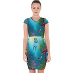 Through the Window Capsleeve Drawstring Dress 