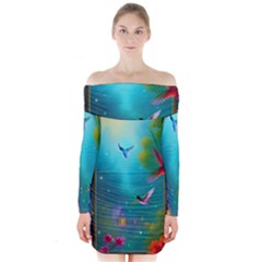 Long Sleeve Off Shoulder Dress 