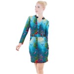 Through the Window Button Long Sleeve Dress
