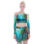 Through the Window Off Shoulder Top with Mini Skirt Set