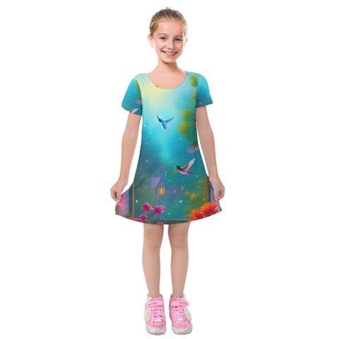 Through the Window Kids  Short Sleeve Velvet Dress from ArtsNow.com