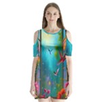 Through the Window Shoulder Cutout Velvet One Piece
