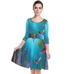 Through the Window Quarter Sleeve Waist Band Dress