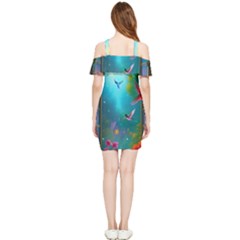 Shoulder Frill Bodycon Summer Dress 