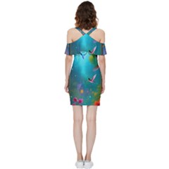 Shoulder Frill Bodycon Summer Dress 