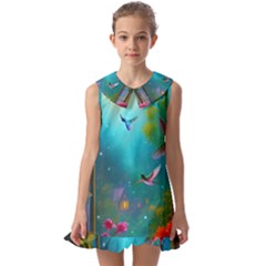 Kids  Pilgrim Collar Ruffle Hem Dress 