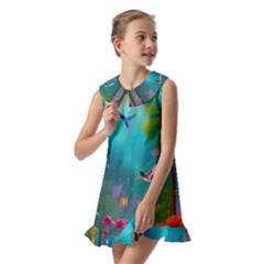 Kids  Pilgrim Collar Ruffle Hem Dress 