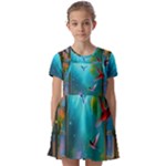 Through the Window Kids  Short Sleeve Pinafore Style Dress