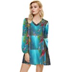 Through the Window Tiered Long Sleeve Mini Dress