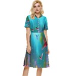 Through the Window Button Top Knee Length Dress