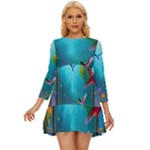 Through the Window Long Sleeve Babydoll Dress