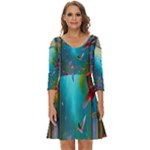Through the Window Shoulder Cut Out Zip Up Dress