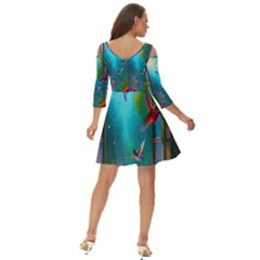 Shoulder Cut Out Zip Up Dress 