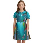 Through the Window Kids  Bow Tie Puff Sleeve Dress