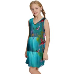 Kids  Sleeveless Tiered Mini Dress 