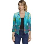 Through the Window Women s Casual 3/4 Sleeve Spring Jacket